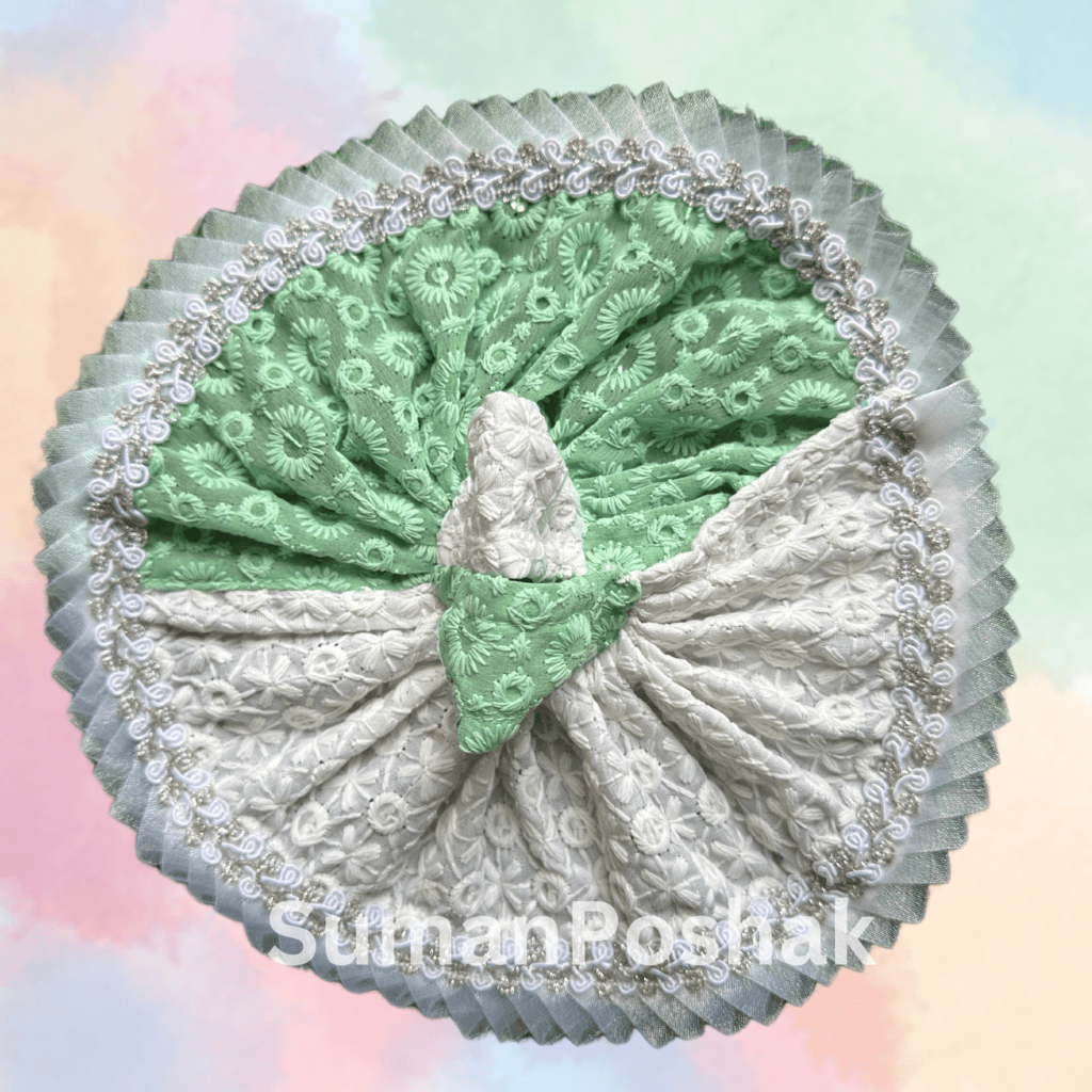 Two-Tonal White & Sage Green Poshak for Laddu Gopal Ji – Premium Washable Outfit - Image 4