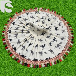 Cotton poshak for Laddu Gopal Ji featuring black Camal print