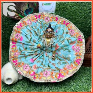 Aqua floral dress for Laddu Gopal Ji Janmashtami size 2-6 Suman Poshak
