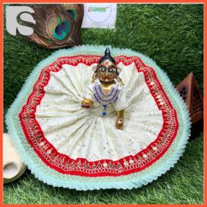 White red Janmashtami dress for Laddu Gopal size 2-6 Suman Poshak