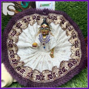 Buy maroon embroidered Laddu Gopal dress with pleated border for Janmashtami – Size 2 to 6 – by SumanPoshak