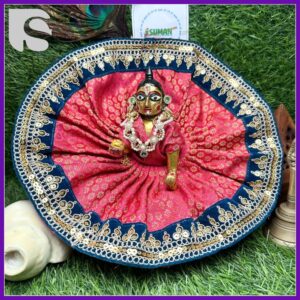 Buy red brocade poshak for Laddu Gopal Ji – Traditional washable Janmashtami dress in size 2 to 6 from SumanPoshak