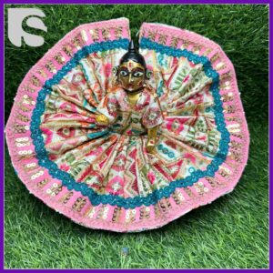 White poshak for Laddu Gopal Ji with colorful floral threadwork – Janmashtami 2025 dress